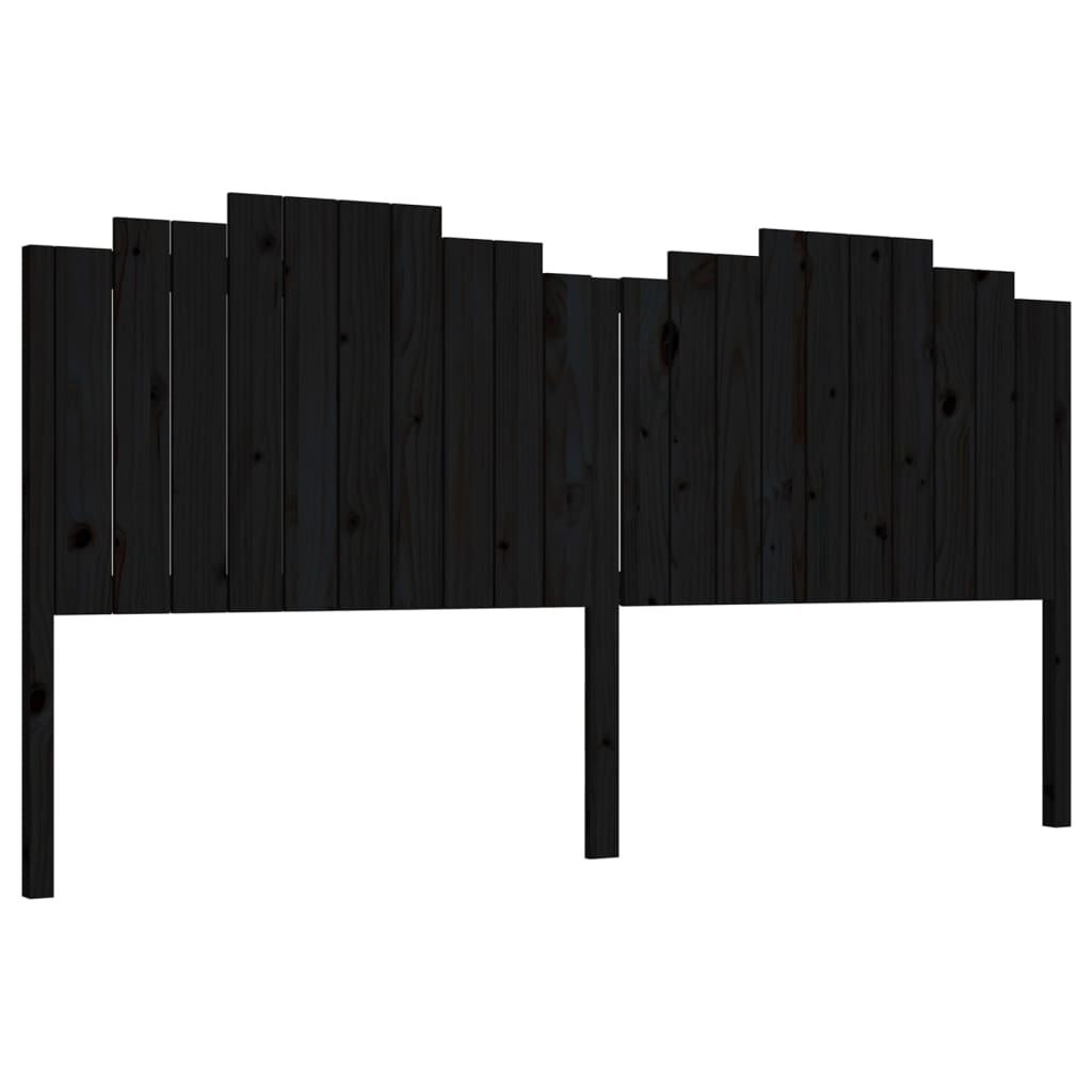 Hoofdbord 206X4X0 Cm Massief Grenenhout 206 x 110 cm Zwart