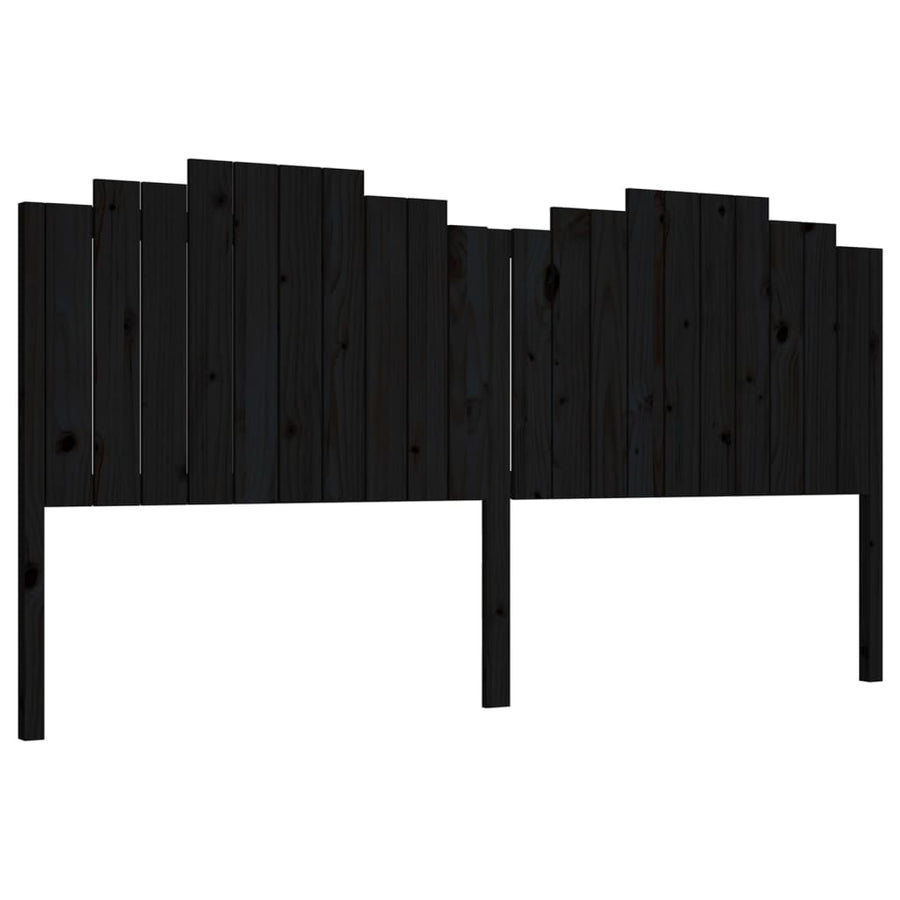 Hoofdbord 206X4X0 Cm Massief Grenenhout 206 x 110 cm Zwart