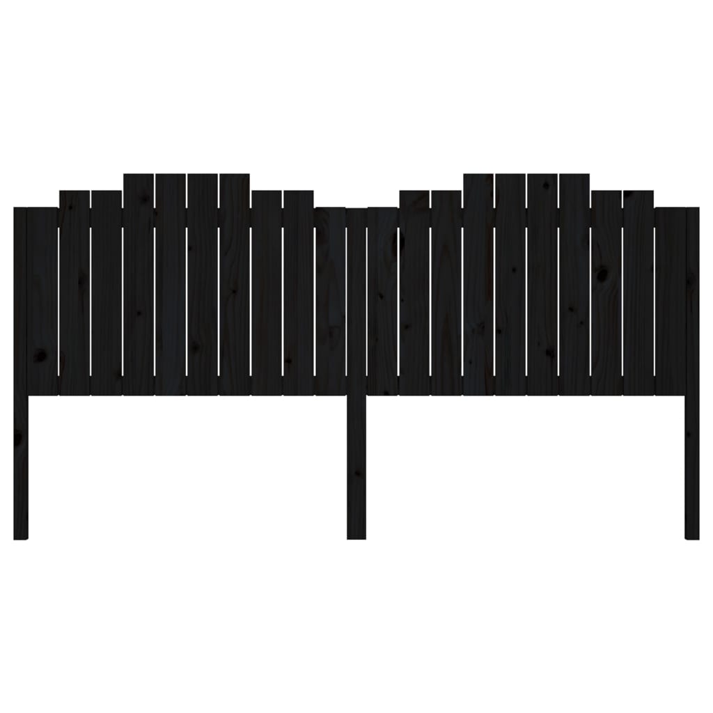 Hoofdbord 206X4X0 Cm Massief Grenenhout 206 x 110 cm Zwart