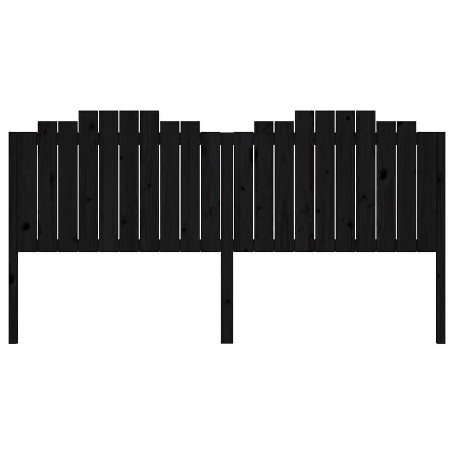 Hoofdbord 206X4X0 Cm Massief Grenenhout 206 x 110 cm Zwart