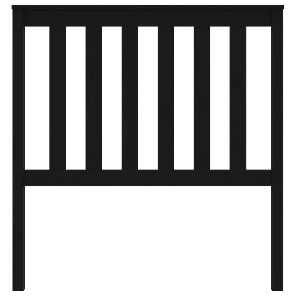 Hoofdbord 96X6X0 Cm Massief Grenenhout 96 x 101 cm Zwart