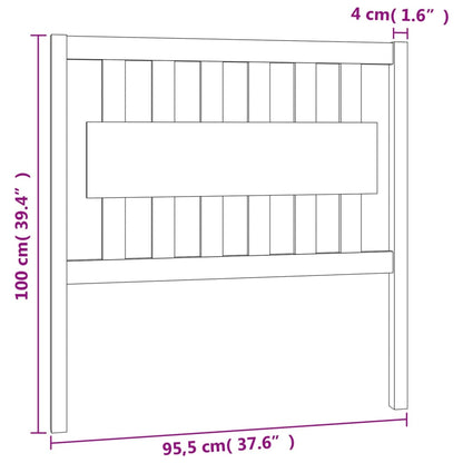 Hoofdbord 95,5X4X100 Cm Massief Grenenhout Grijs
