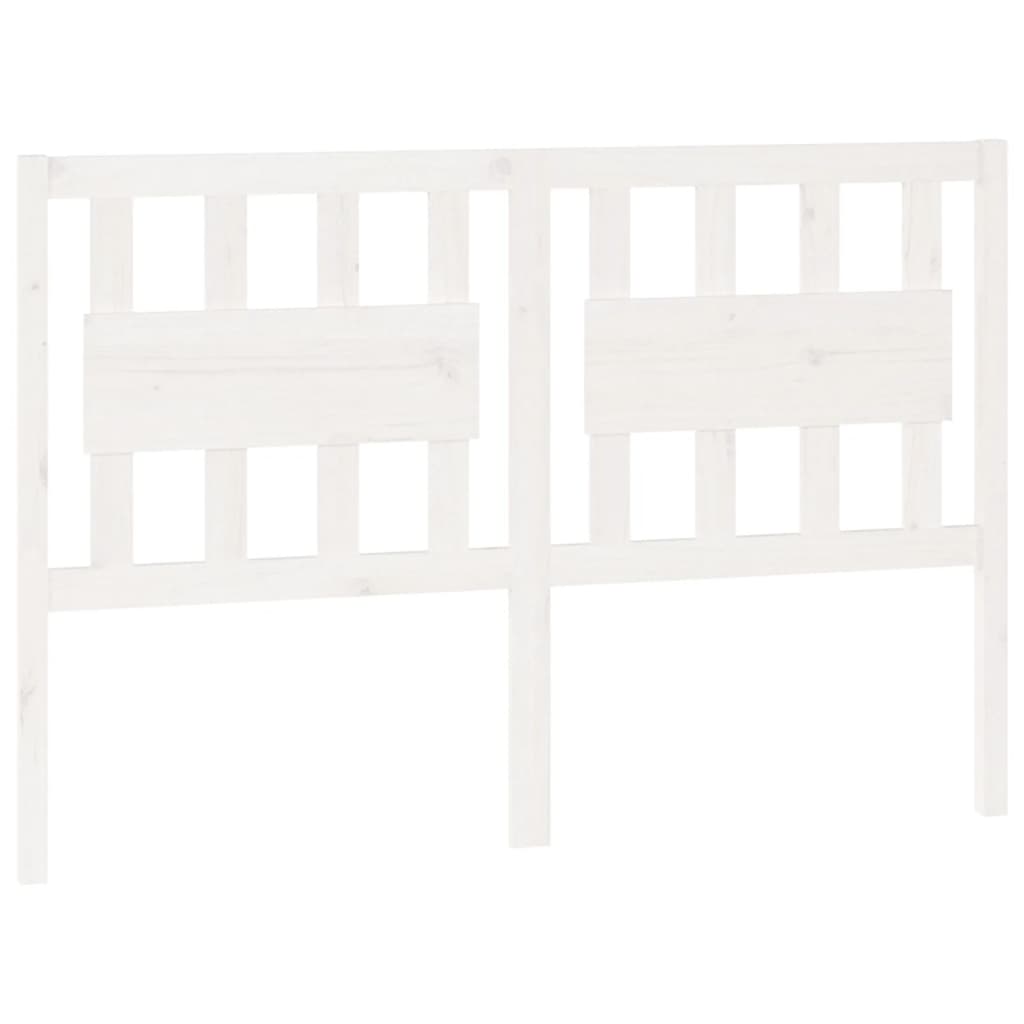Hoofdbord 125,5X4X100 Cm Massief Grenenhout Wit