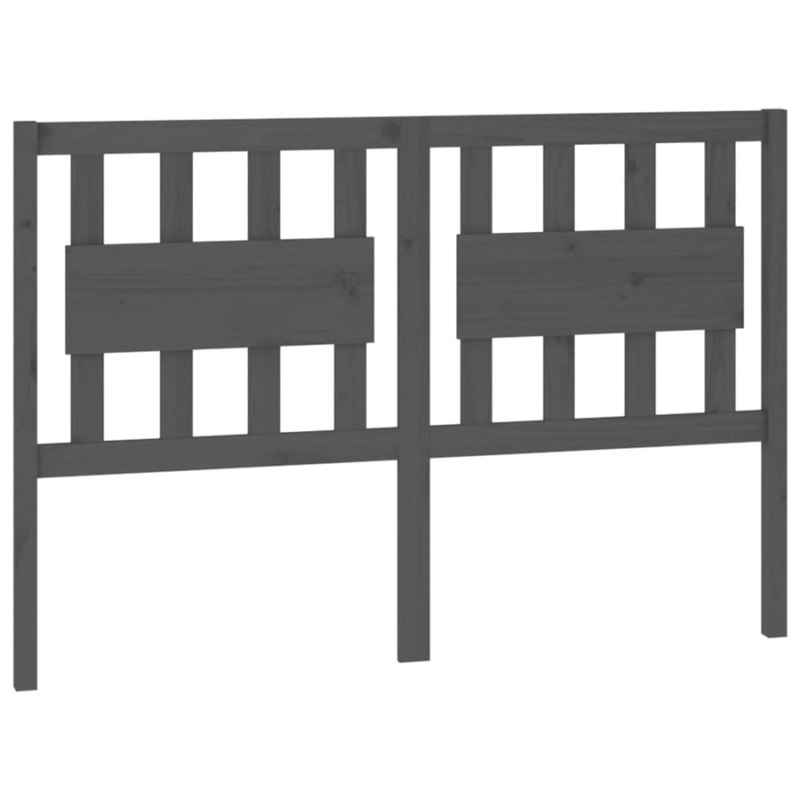 Hoofdbord 125,5X4X100 Cm Massief Grenenhout Grijs