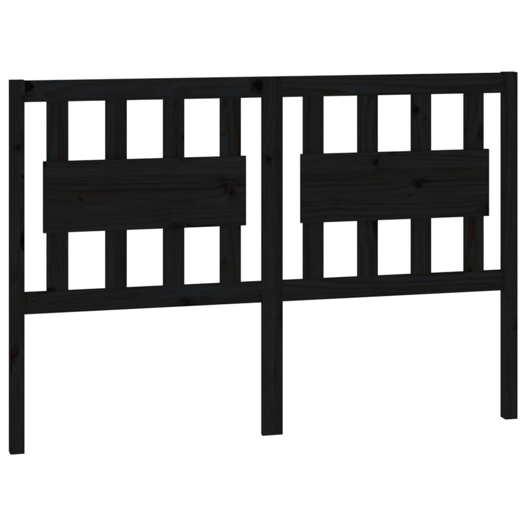 Hoofdbord 125,5X4X100 Cm Massief Grenenhout Zwart