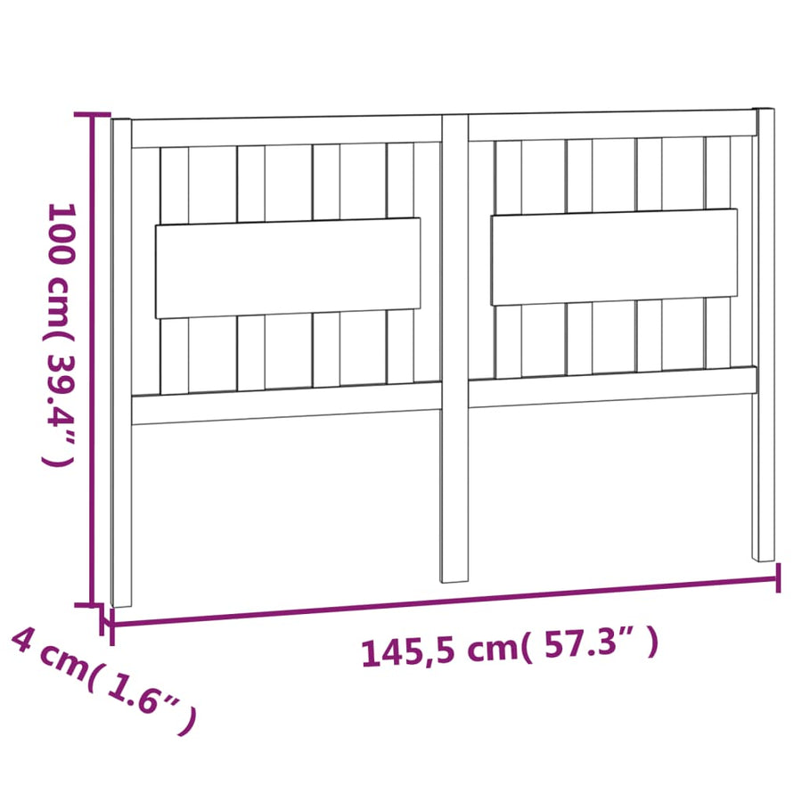 Hoofdbord 145,5X4X100 Cm Massief Grenenhout Wit