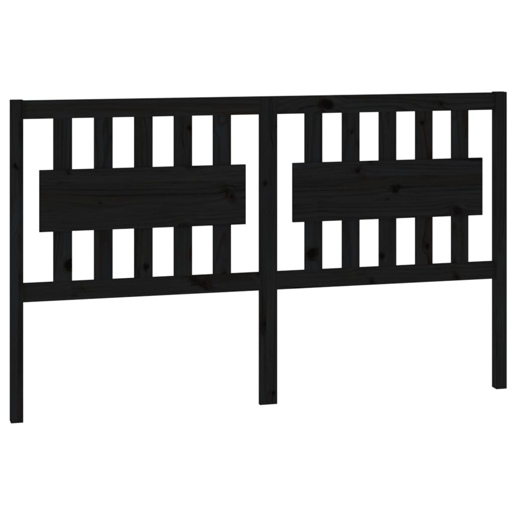 Hoofdbord 155,5X4X100 Cm Massief Grenenhout Zwart