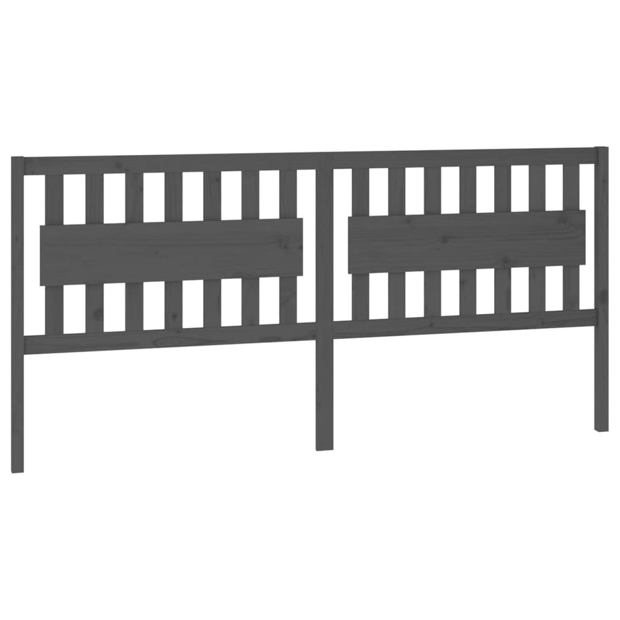 Hoofdbord 205,5X4X100 Cm Massief Grenenhout Grijs