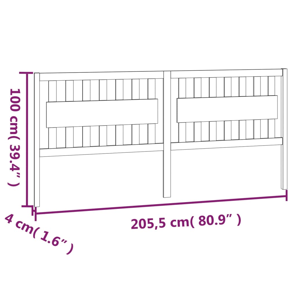 Hoofdbord 205,5X4X100 Cm Massief Grenenhout Honingbruin