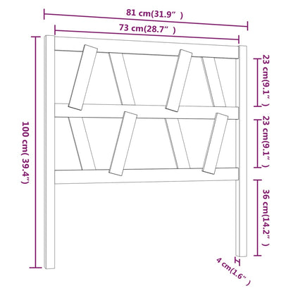 Hoofdbord 8X4X00 Cm Massief Grenenhout 81 x 100 cm Grijs