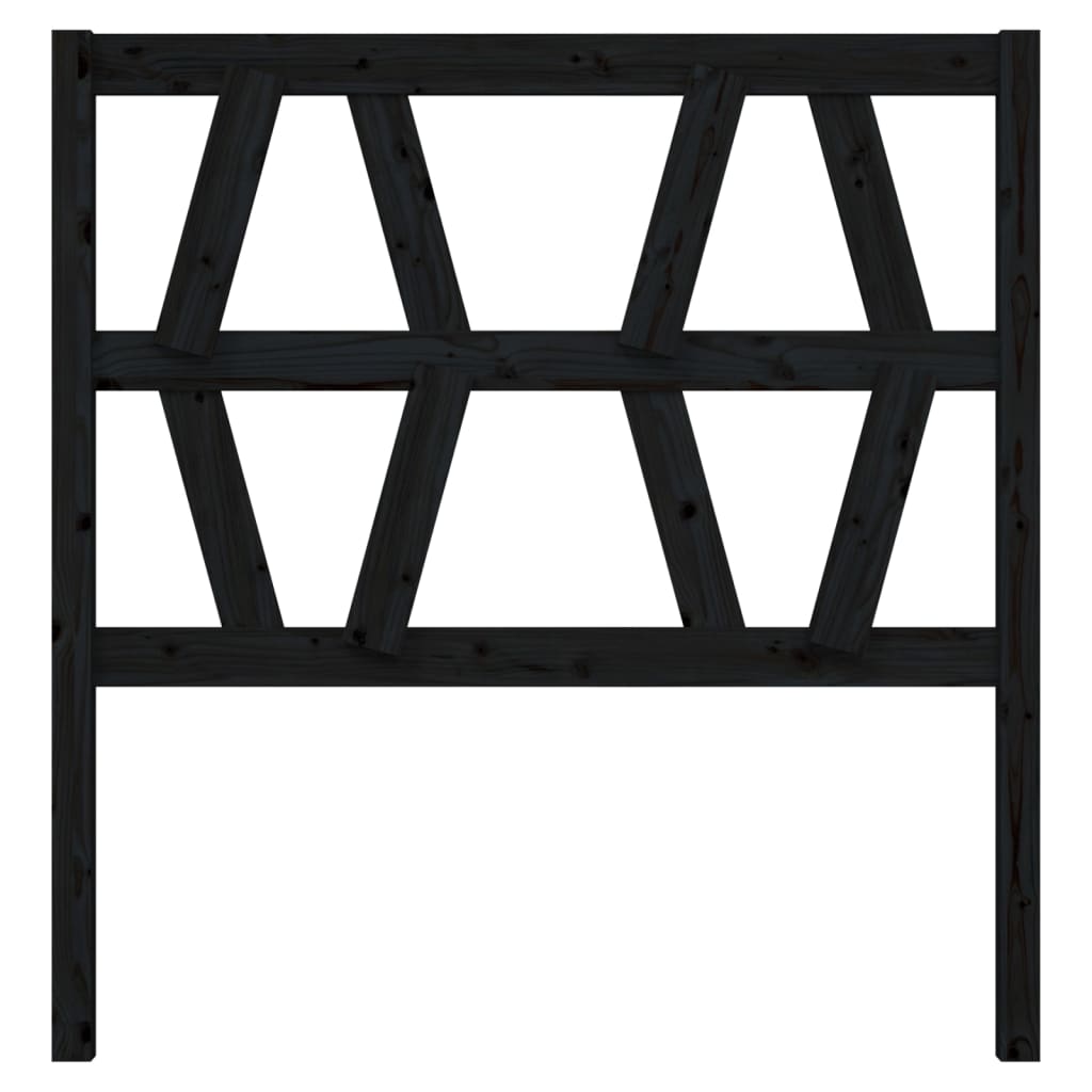 Hoofdbord 8X4X00 Cm Massief Grenenhout 81 x 100 cm Zwart