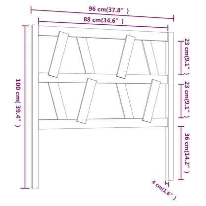 Hoofdbord 96X4X00 Cm Massief Grenenhout 96 x 100 cm Grijs