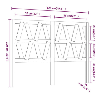 Hoofdbord 26X4X00 Cm Massief Grenenhout 126 x 100 cm Naturel