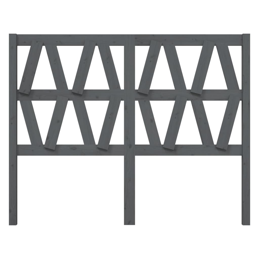 Hoofdbord 26X4X00 Cm Massief Grenenhout 126 x 100 cm Grijs