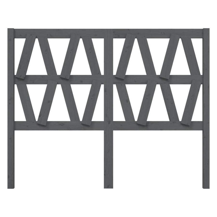 Hoofdbord 26X4X00 Cm Massief Grenenhout 126 x 100 cm Grijs