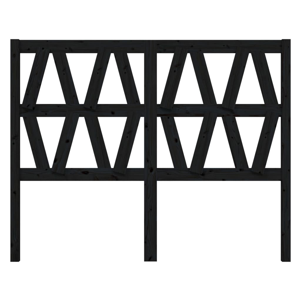 Hoofdbord 26X4X00 Cm Massief Grenenhout 126 x 100 cm Zwart