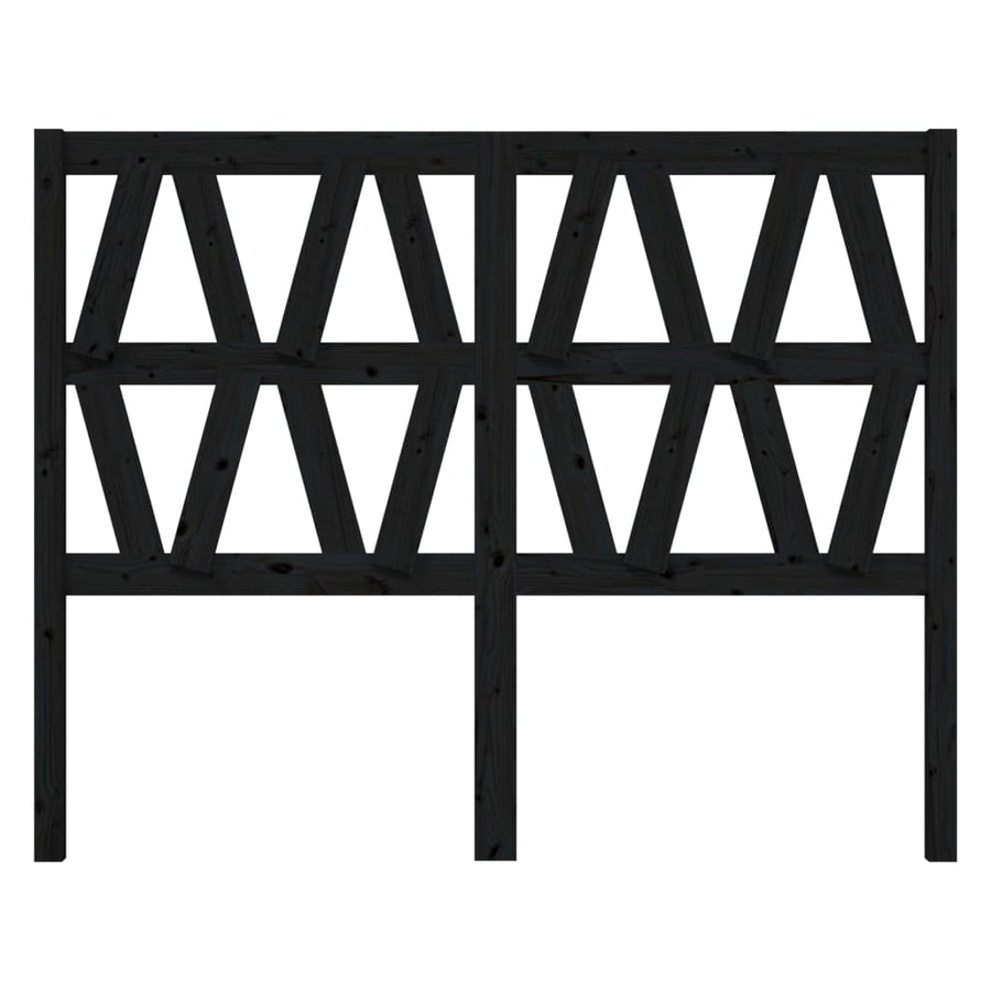 Hoofdbord 26X4X00 Cm Massief Grenenhout 126 x 100 cm Zwart