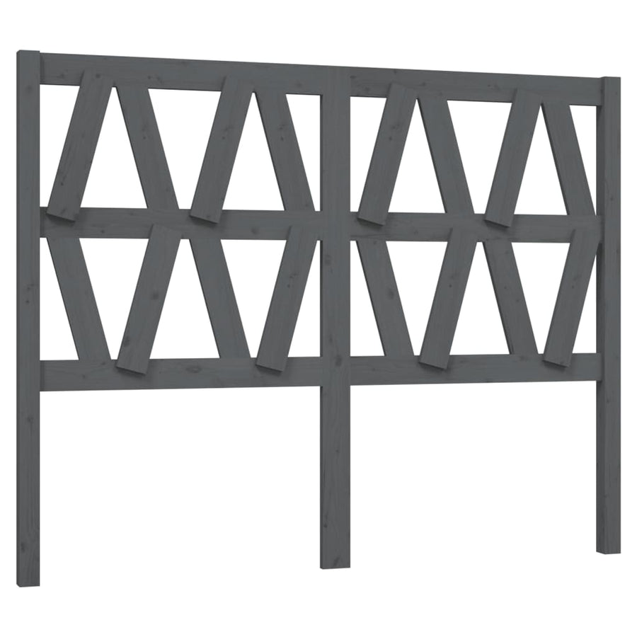 Hoofdbord 46X4X00 Cm Massief Grenenhout 146 x 100 cm Grijs