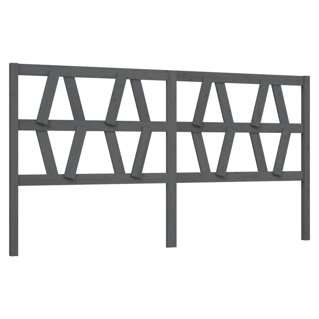 Hoofdbord 206X4X00 Cm Massief Grenenhout 206 x 100 cm Grijs