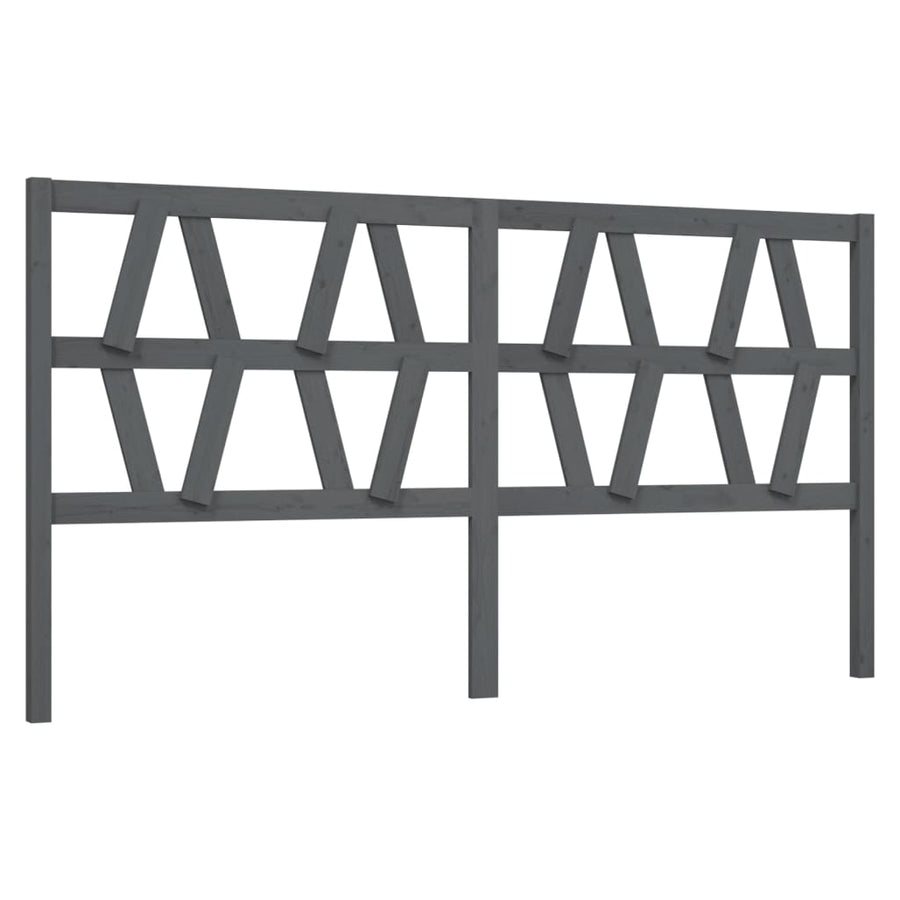 Hoofdbord 206X4X00 Cm Massief Grenenhout 206 x 100 cm Grijs