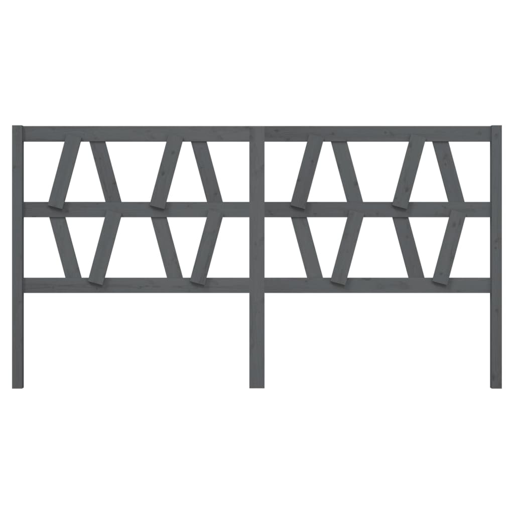 Hoofdbord 206X4X00 Cm Massief Grenenhout 206 x 100 cm Grijs