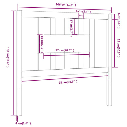 Hoofdbord 06X4X00 Cm Massief Grenenhout 106 x 100 cm Honingbruin