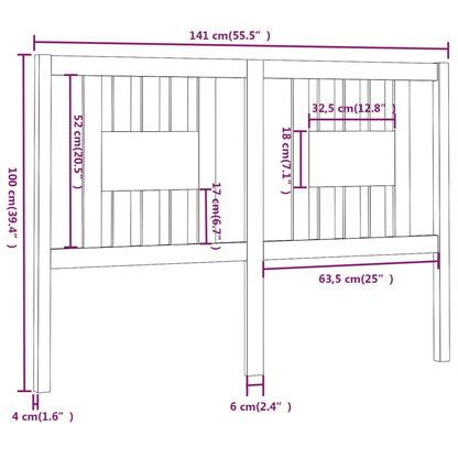 Hoofdbord 4X4X00 Cm Massief Grenenhout 141 x 100 cm Honingbruin
