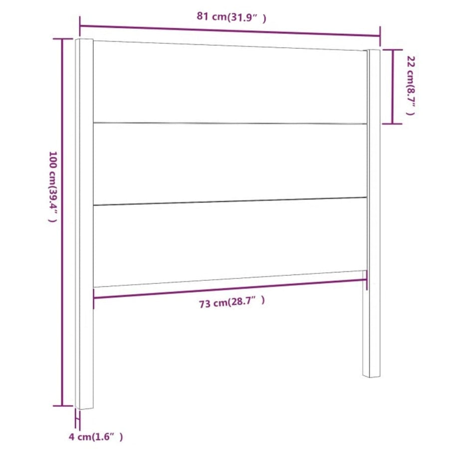 Hoofdbord 8X4X00 Cm Massief Grenenhout 81 x 100 cm Honingbruin