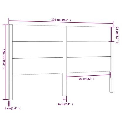 Hoofdbord 26X4X00 Cm Massief Grenenhout 126 x 100 cm Honingbruin
