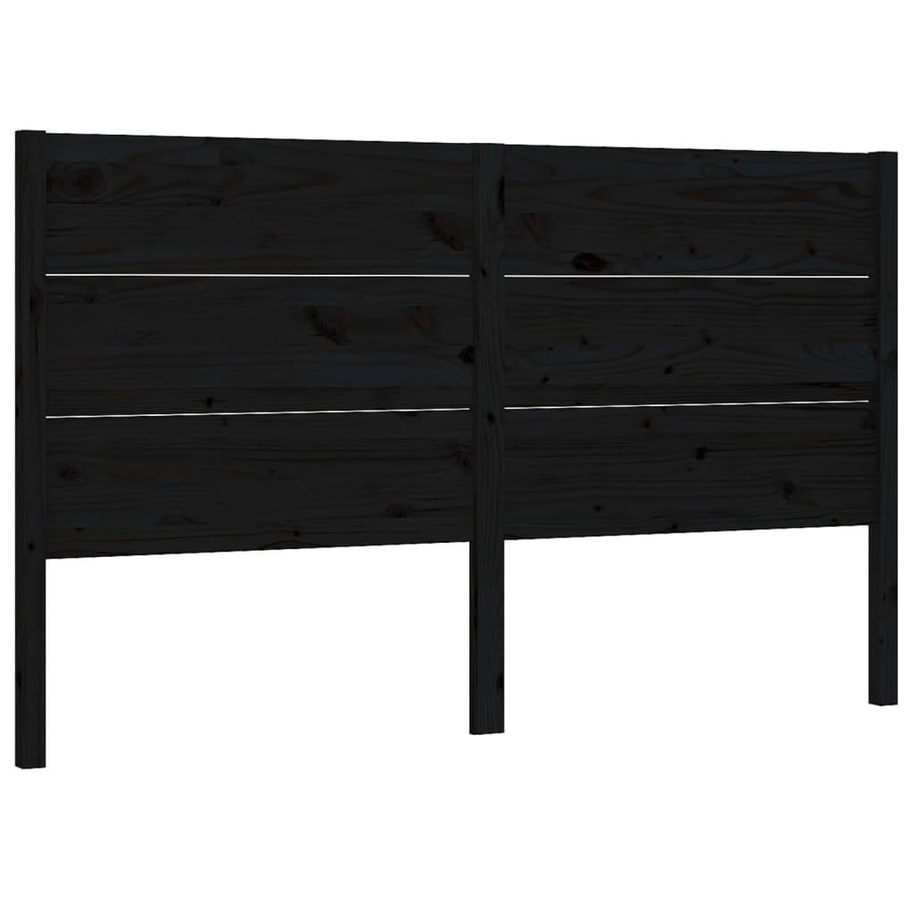 Hoofdbord 26X4X00 Cm Massief Grenenhout 126 x 100 cm Zwart