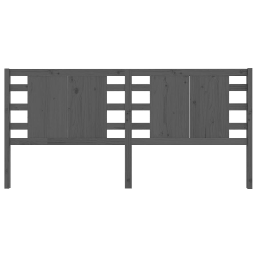 Hoofdbord 46X4X00 Cm Massief Grenenhout 146 x 100 cm Grijs