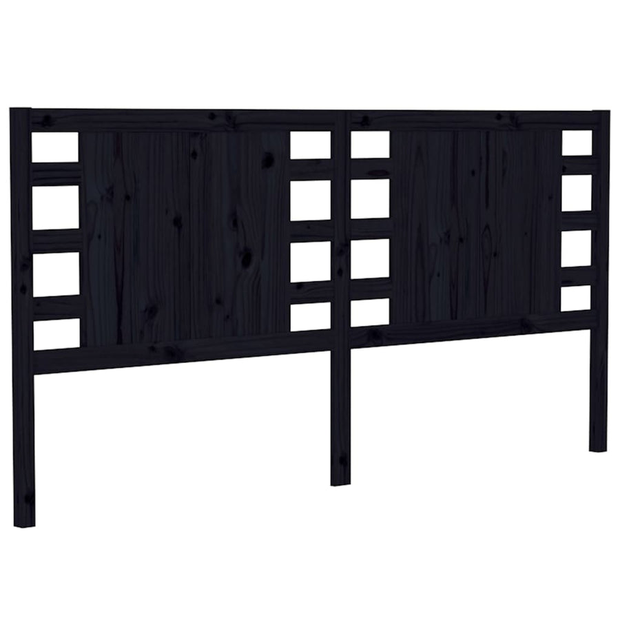 Hoofdbord 206X4X00 Cm Massief Grenenhout 206 x 100 cm Zwart