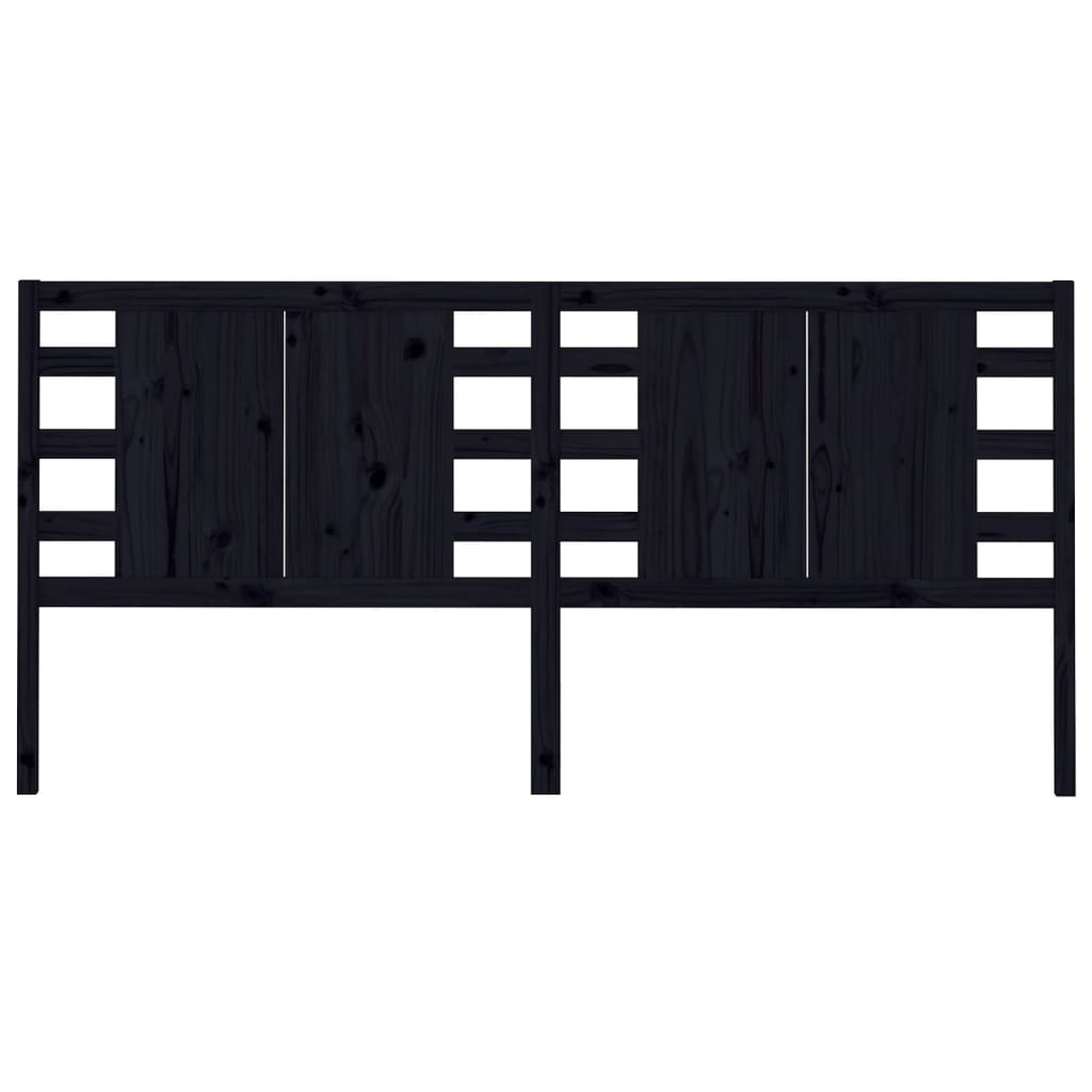 Hoofdbord 206X4X00 Cm Massief Grenenhout 206 x 100 cm Zwart