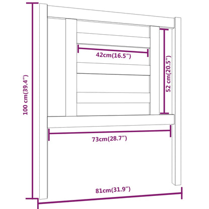 Hoofdbord 81X4X100 Cm Massief Grenenhout Honingbruin