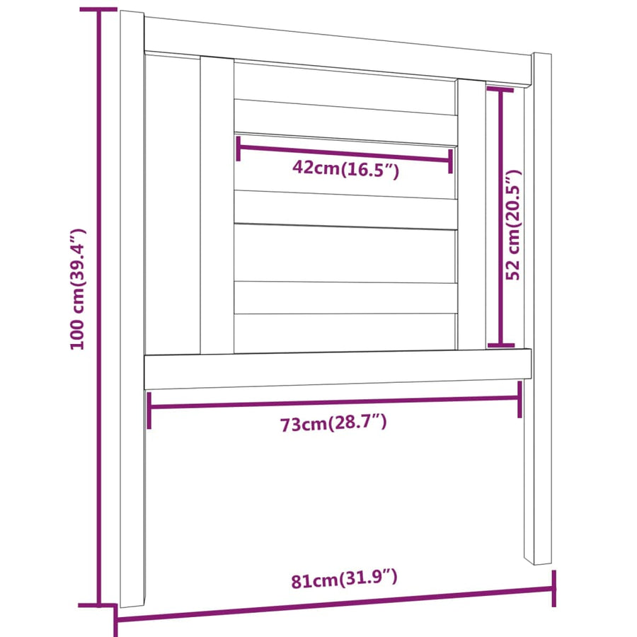 Hoofdbord 81X4X100 Cm Massief Grenenhout Zwart