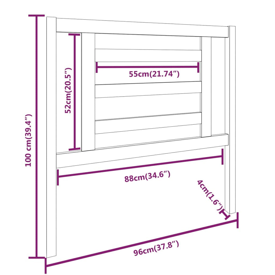 Hoofdbord 96X4X100 Cm Massief Grenenhout