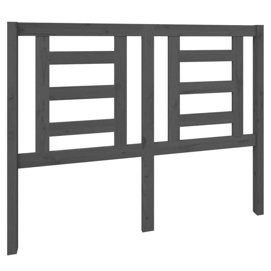 Hoofdbord 126X4X100 Cm Massief Grenenhout Grijs