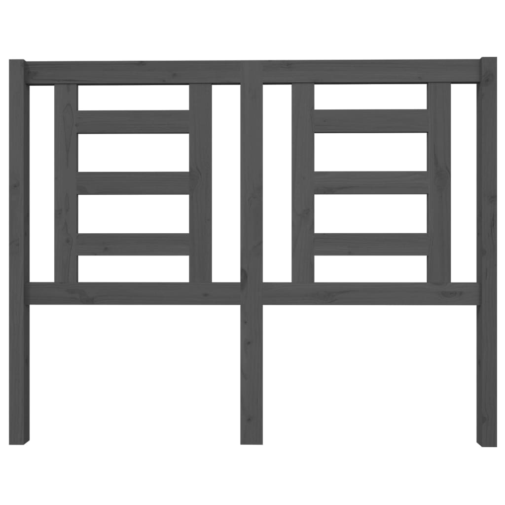 Hoofdbord 126X4X100 Cm Massief Grenenhout Grijs