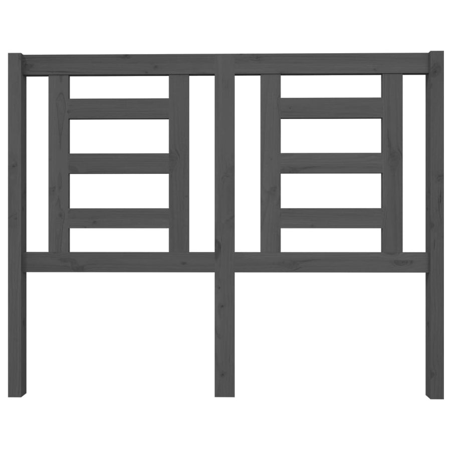 Hoofdbord 126X4X100 Cm Massief Grenenhout Grijs