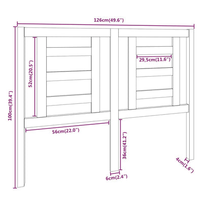 Hoofdbord 126X4X100 Cm Massief Grenenhout Honingbruin