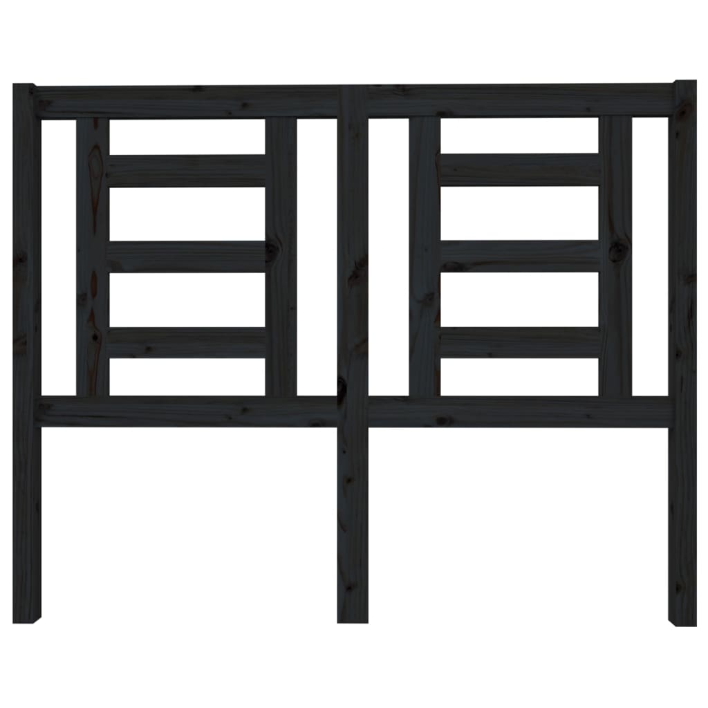 Hoofdbord 126X4X100 Cm Massief Grenenhout Zwart