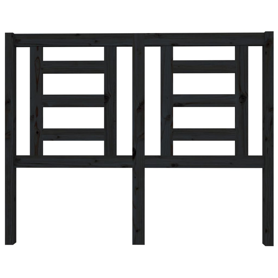 Hoofdbord 126X4X100 Cm Massief Grenenhout Zwart