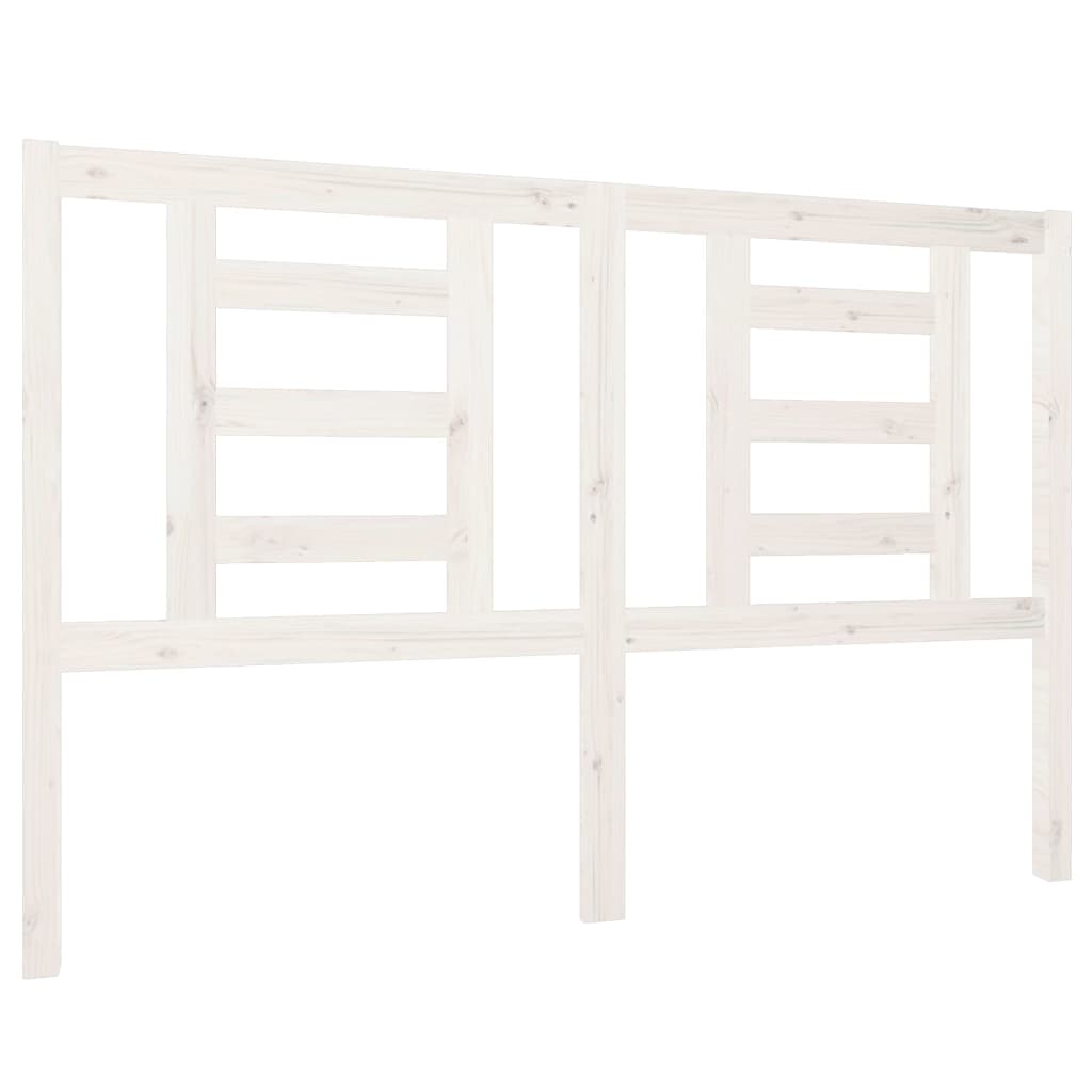 Hoofdbord 146X4X100 Cm Massief Grenenhout Wit