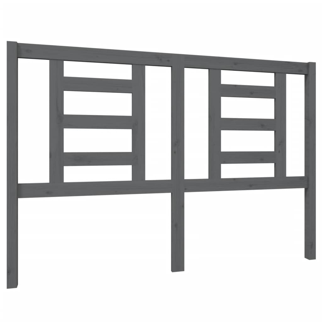 Hoofdbord 146X4X100 Cm Massief Grenenhout Grijs