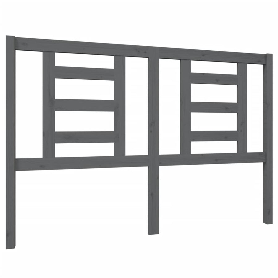 Hoofdbord 146X4X100 Cm Massief Grenenhout Grijs