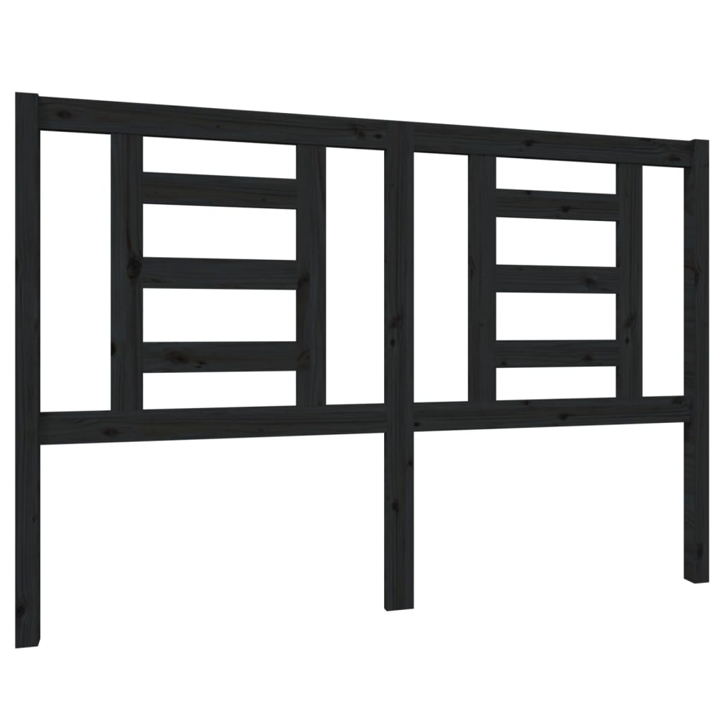 Hoofdbord 146X4X100 Cm Massief Grenenhout Zwart