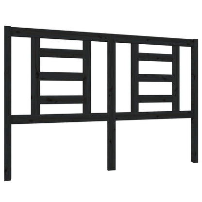 Hoofdbord 146X4X100 Cm Massief Grenenhout Zwart