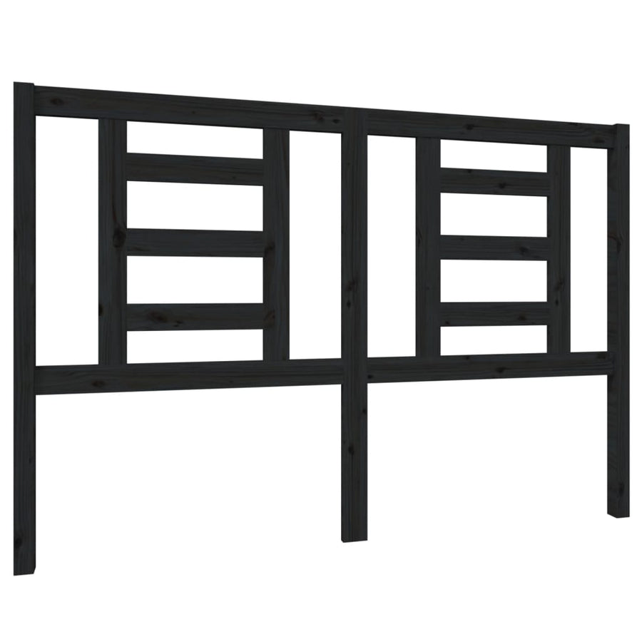Hoofdbord 146X4X100 Cm Massief Grenenhout Zwart