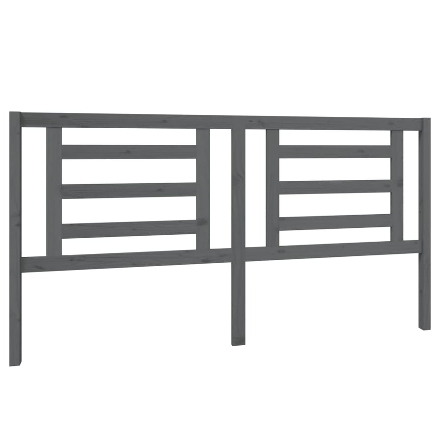 Hoofdbord 186X4X100 Cm Massief Grenenhout Grijs