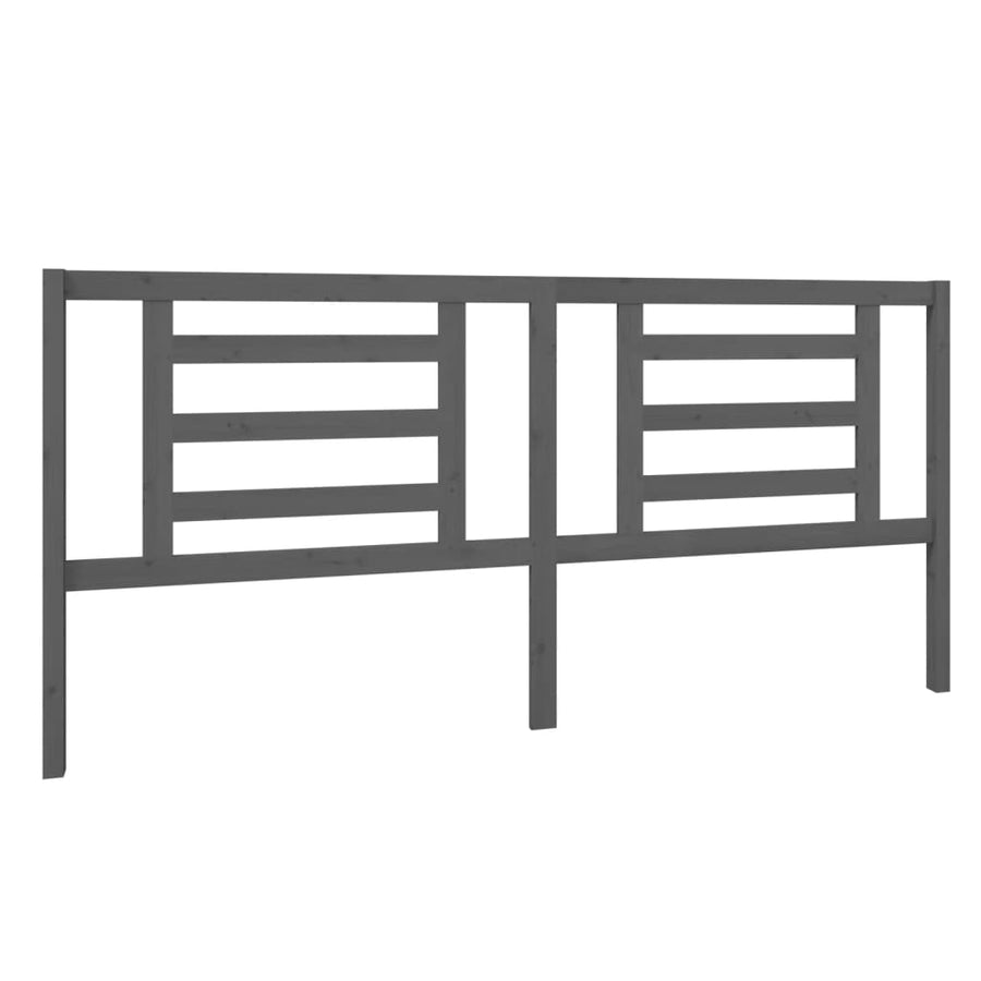Hoofdbord 206X4X100 Cm Massief Grenenhout Grijs